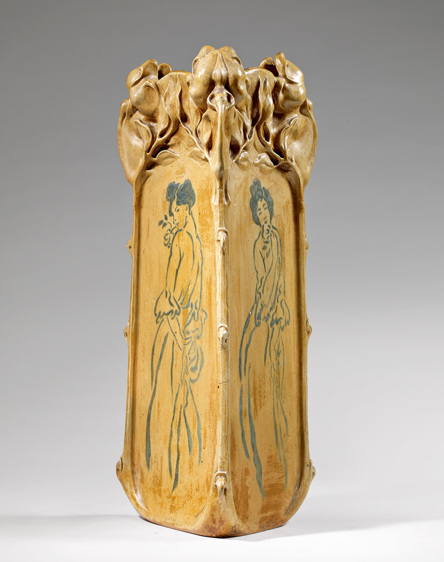 Victor Prouve Joseph And Pierre Mougin Aux Roses Vase Circa 1900 Art Nouveau Art Déco