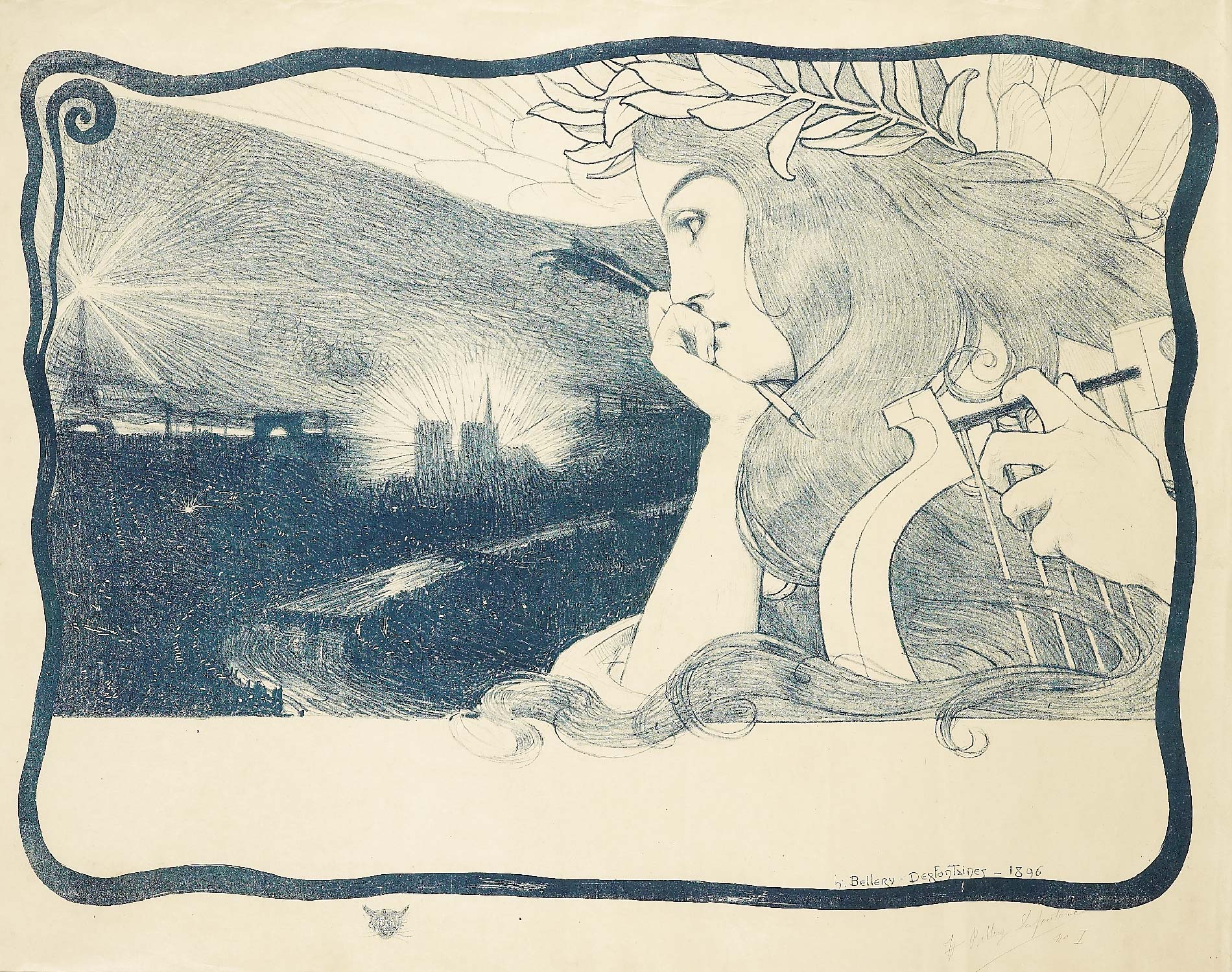art-nouveau-BELLERY-DESFONTAINES--Henri-Jules-Ferdinand-lithograph